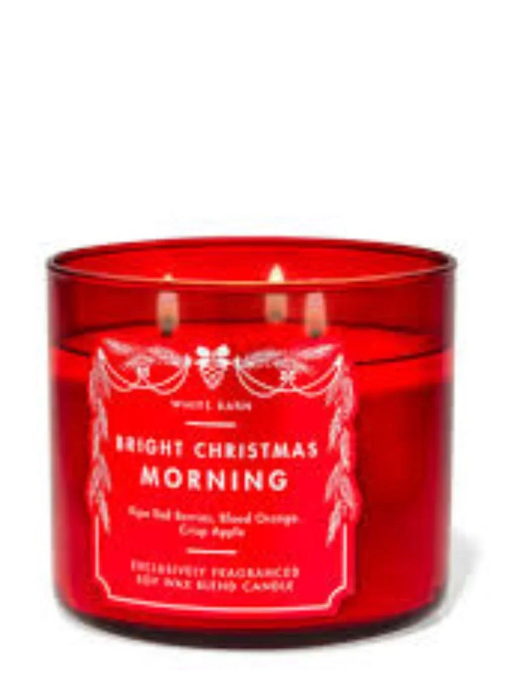 White Barn Bath & Body Works Bright Christmas Morning 3-Wick Holiday Candle NEW - Picture 2 of 3